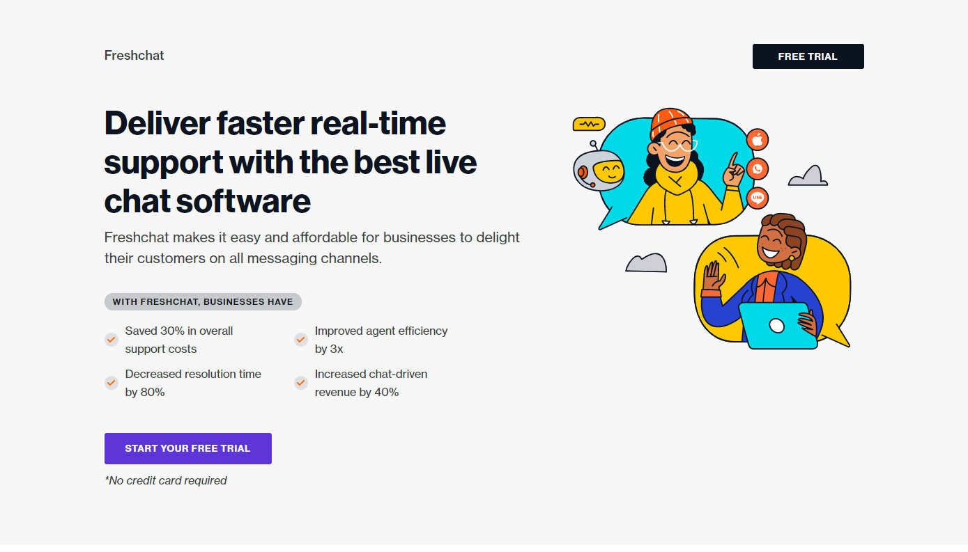 Freshchat landing page