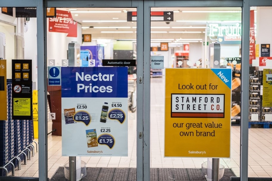 Nectar card offers on poster for loyal Sainsburys customers